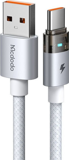 Mcdodo Regular USB 2.0 Cablu USB-C bărbătesc - USB-A 66W Alb 1.2m