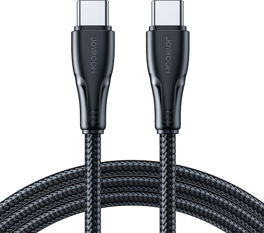 Joyroom USB 2.0 Cable USB-C male - USB-C 60W PD Μαύρο 0.25m USB-C 0.25m black