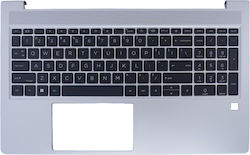 Πληκτρολόγιο Laptop Keyboard Palmrest Hp Probook 450 G8 455 G8 M78509-001 M21740-001 Us Silver Κωδ.40995uspalmnobl