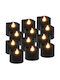 Lustră Decorativă Lumânare Negru 12buc