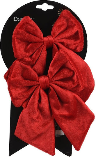Kaemingk Weihnachtliche Farbband Plastik Rot 17x14cm 2Stück