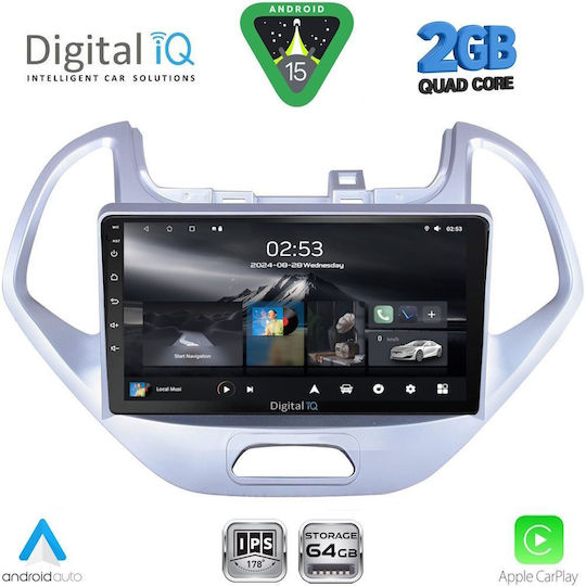 Digital IQ Car Audio System for Ford Ka 2017 (Bluetooth/USB/WiFi/GPS/Apple-Carplay/Android-Auto) with Touch Screen 9"