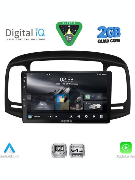 Digital IQ Car Audio System for Hyundai Accent 2005-2012 (Bluetooth/USB/WiFi/GPS/Apple-Carplay/Android-Auto) with Touch Screen 9"
