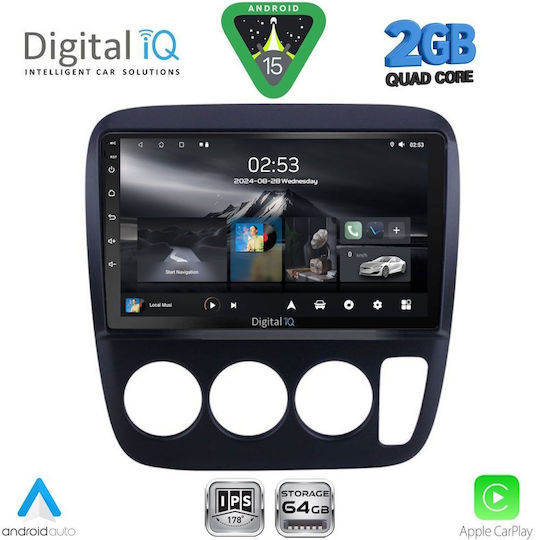 Digital IQ Sistem Audio Auto pentru Honda CR-V - Comerț electronic 1996-2006 cu A/C (Bluetooth/USB/WiFi/GPS/Apple-Carplay/Android-Auto) cu Ecran Tactil 9"