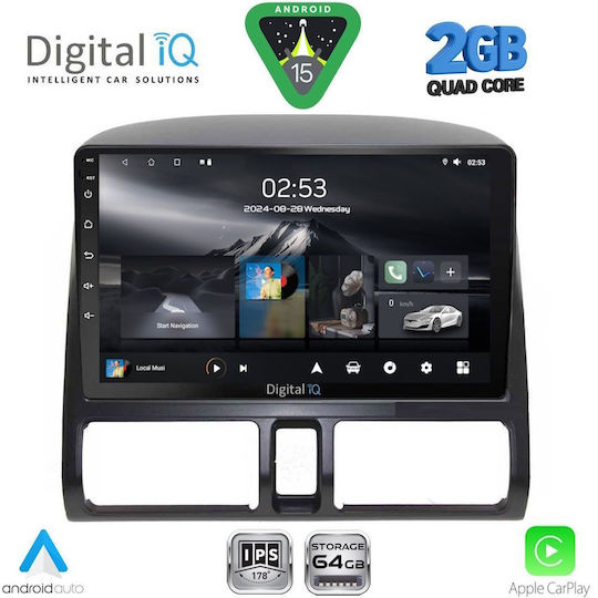 Digital IQ Ηχοσύστημα Αυτοκινήτου για Honda CR-V 1996-2006 με Clima (Bluetooth/USB/WiFi/GPS/Apple-Carplay/Android-Auto) με Οθόνη Αφής 9"
