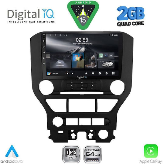 Digital IQ Ηχοσύστημα Αυτοκινήτου για Ford Mustang 2015-2020 (Bluetooth/USB/WiFi/GPS/Apple-Carplay/Android-Auto) με Οθόνη Αφής 9"