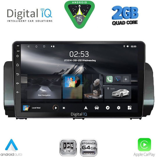 Digital IQ Car Audio System for Dacia Logan / Sandero / Jogger 2020 (Bluetooth/USB/WiFi/GPS/Apple-Carplay/Android-Auto) with Touch Screen 9"