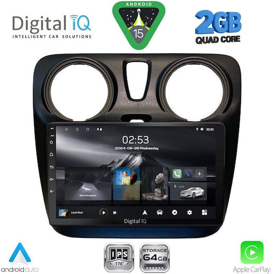 Digital IQ Car Audio System for Dacia Dokker 2012-2022 (Bluetooth/USB/WiFi/GPS/Apple-Carplay/Android-Auto) with Touch Screen 9"