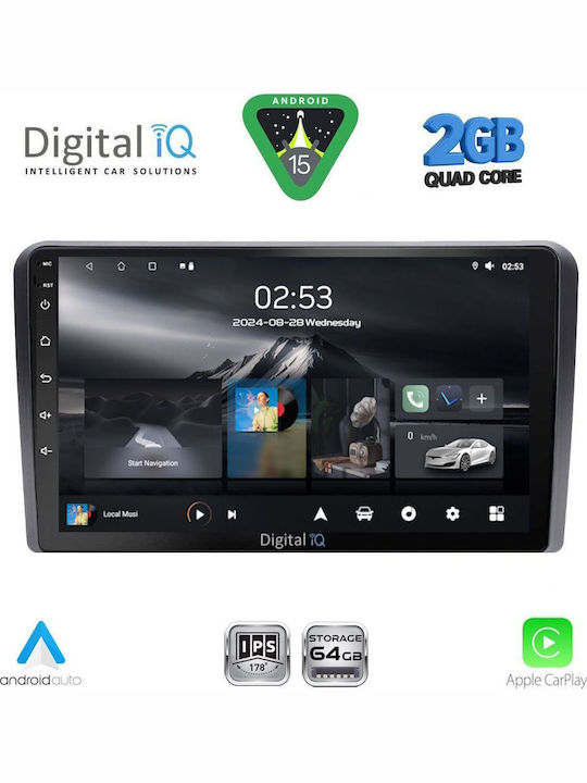 Digital IQ Car Audio System for Hyundai H-1 2007 (Bluetooth/USB/WiFi/GPS/Apple-Carplay/Android-Auto) with Touch Screen 9"