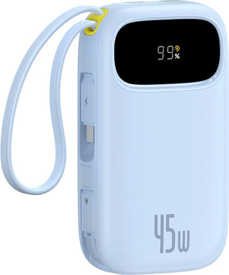 Baseus EnerFill FC31 Power Bank 20000mAh 45W cu Port USB-A și Port USB-C Albastru deschis