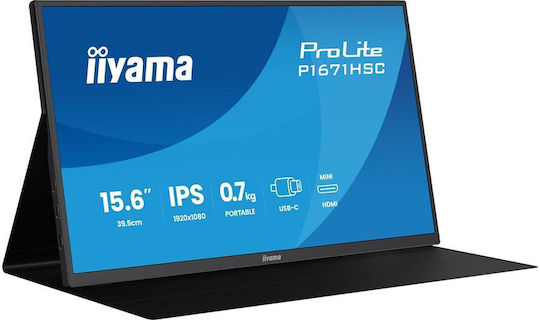 Iiyama ProLite IPS Portable Monitor 15.6" FHD 1920x1080 with Response Time 3ms GTG Gray