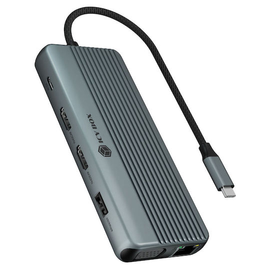 Icy Box USB-C Stație de andocare cu HDMI 4K PD Ethernet Gri (IB-DK4062-CPD)