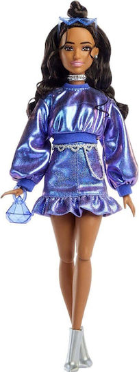 Barbie Deluxe Style - Metallic Blue Dress Doll for 3+ years+ Years