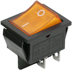 Set 5 Stück 1-Kreis 16a-250v Ein-Aus-Rocker-Schalter Gelbe Lichter