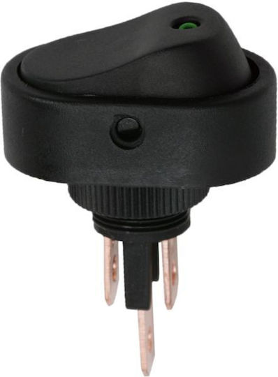 Set 5 Bucăți Comutatoare On-Off Balansoar 1-circuit 20A-12VDC Verde cu LED