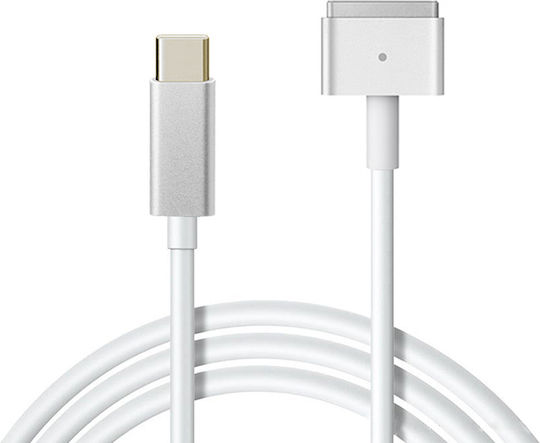 Καλώδιο Φόρτισης Usb Type-c Magsafe 2 Σχήμα Τ Macbook Pro Air Ασημί