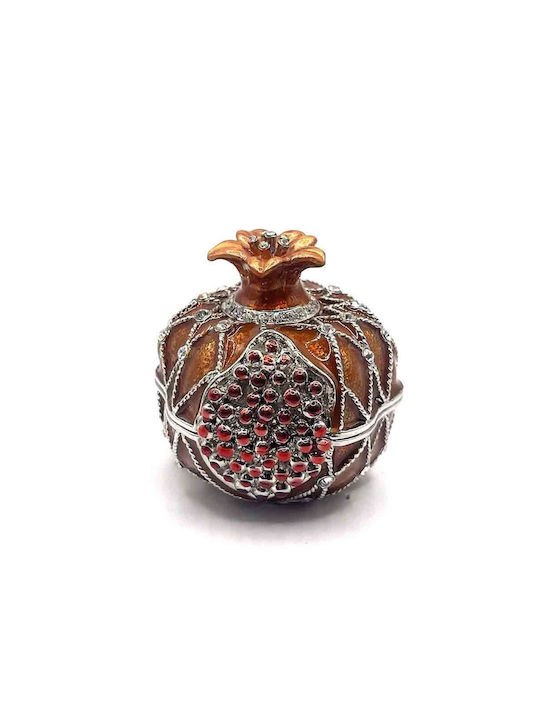 Emaille Tischplatte Glücksbringer Granatapfel Rot aus Metall 4.5x5cm 1Stück