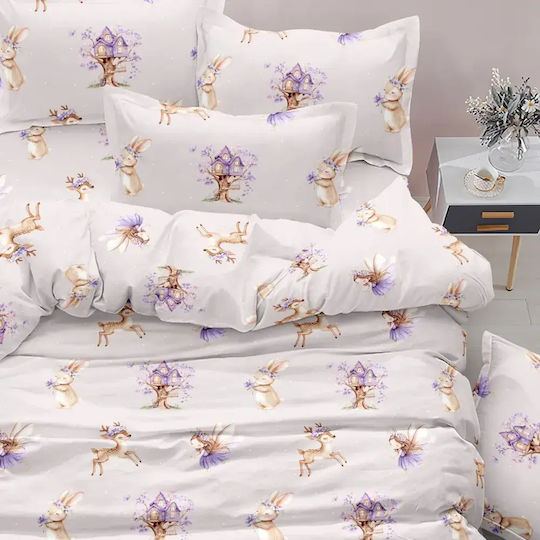 Borea Kids Quilt Set Single with Pillowcase Magic Garden White 160x220cm