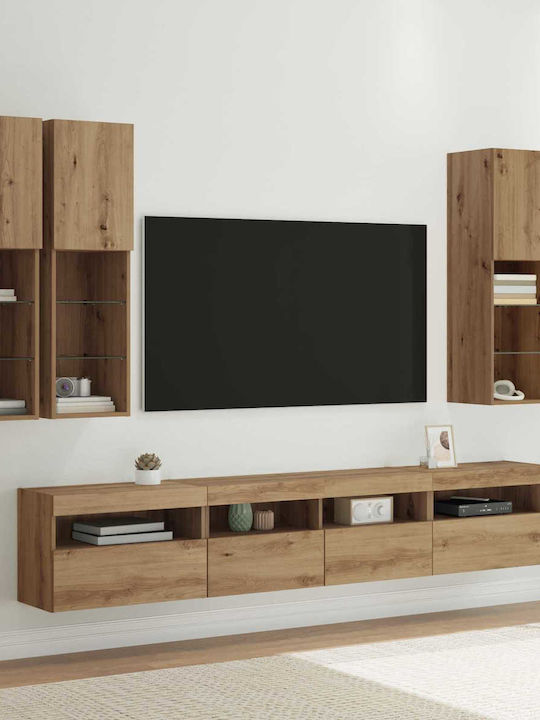 Living Room TV Unit with Lighting Coffee L100xW...
