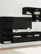 Wohnzimmer TV-Einheit Black Beech mit Beleuchtung L80xB30xH30cm
