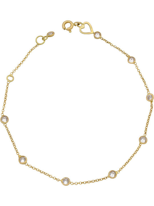 Savvas Design Women's Bracelet made of Gold 14K with Zircon