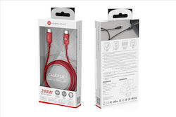 Adam Casa P120 Usb-c To Usb-c 240w Braided Charging Cable Red Adam Casa P120 Usb-c To Usb-c 240w Braided Charging Cable Red