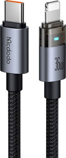Mcdodo Редовна USB-C към Lightning кабел 36W Черен 1.2м (CA-6940)