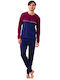 Noidinotte Men's Winter Pajamas Set Bordeaux-marine