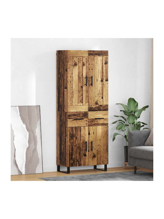 Βιβλιοθήκες Highboard Παλιό Ξύλο (2τμχ) 69.5x34x180εκ.