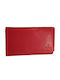 Large Leather Women's Wallet Travel with RFID Red