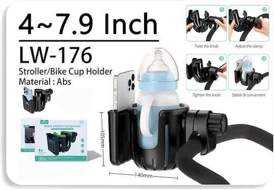 Leewello Fahrradkoffer & -halter Lenkradhalterung Schwarz