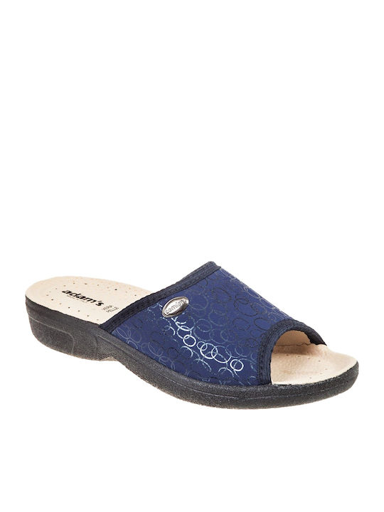 Adam's Shoes Χειμερινές Γυναικείες Παντόφλες Μπλε