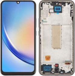 Bildschirm OLED mit Rahmen für Samsung Galaxy A34 5G A346 (Schwarz)
