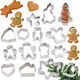 Set 15 Weihnachts-Keksausstecher Metallisch Gingerbread & Cookies