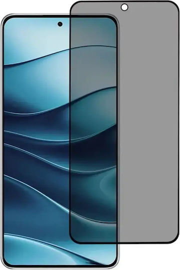 Techwave 5D Adeziv complet Privacy Full Face Tempered Glass Negru (Xiaomi 15T Pro)