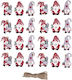 Set 24 Wooden Clothespins Santa Claus Gnomes Numbers Advent Calendar Cord