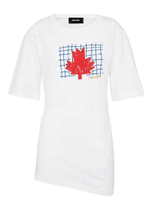 Dsquared2 Γυναικείο T-shirt Κόκκινο, Λευκό, Μπλε