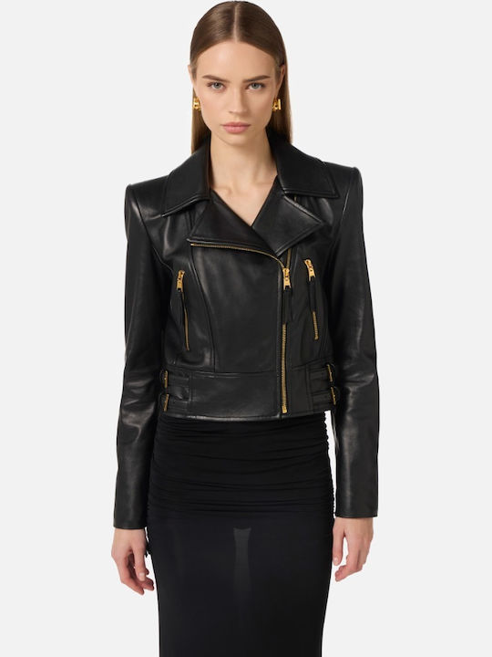 Elisabetta Franchi Δερμάτινο Γυναικείο Biker Ja...
