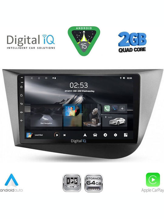 Digital IQ Car Audio System for Seat Leon 2005-2012 (Bluetooth/USB/WiFi/GPS/Apple-Carplay/Android-Auto) with Touch Screen 9"