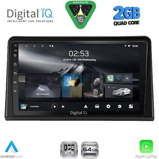 Digital IQ Ηχοσύστημα Αυτοκινήτου για Renault Express 2020 (Bluetooth/USB/WiFi/GPS/Apple-Carplay/Android-Auto) με Οθόνη Αφής 9"