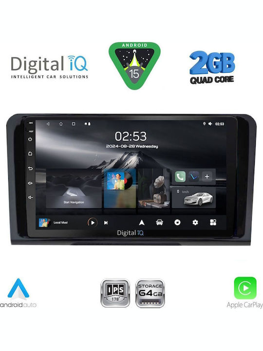 Digital IQ Car Audio System for Mercedes-Benz ML / GL Class 2005-2011 (Bluetooth/USB/WiFi/GPS/Apple-Carplay/Android-Auto) with Touch Screen 9"