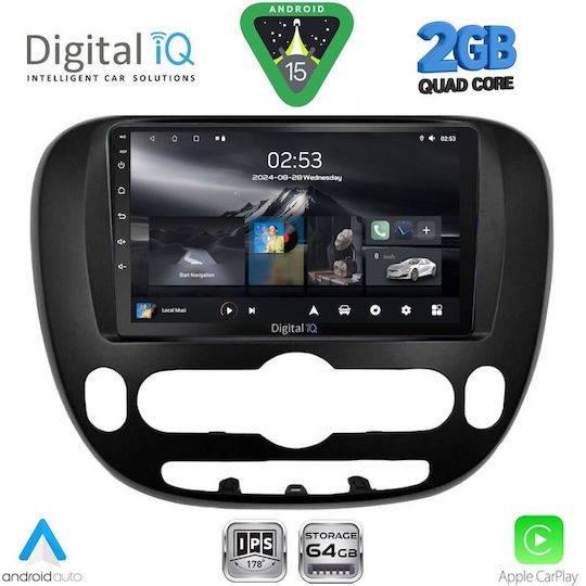 Digital IQ Car Audio System for Kia Soul 2014 (Bluetooth/USB/WiFi/GPS/Apple-Carplay/Android-Auto) with Touch Screen 9"