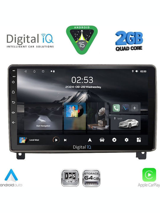 Digital IQ Car Audio System for Peugeot 407 2004-2011 (Bluetooth/USB/WiFi/GPS/Apple-Carplay/Android-Auto) with Touch Screen 9"