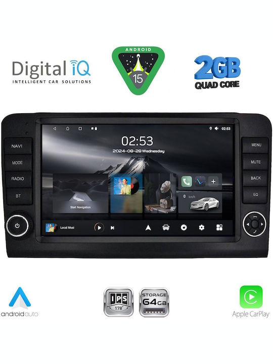 Digital IQ Car Audio System for Mercedes-Benz ML / GL Class 2005-2011 (Bluetooth/USB/WiFi/GPS/Apple-Carplay/Android-Auto) with Touch Screen 9"