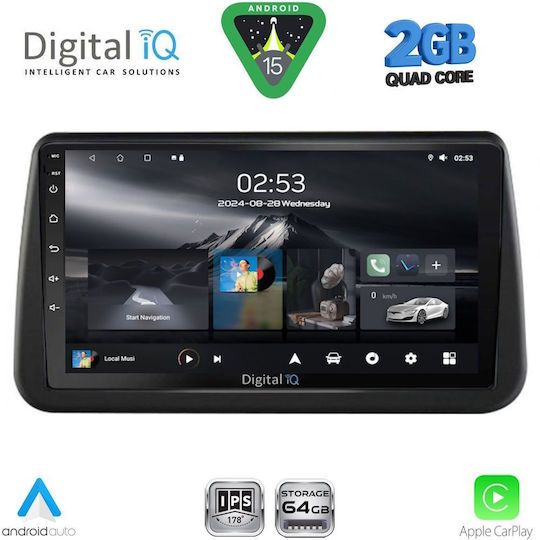 Digital IQ Car Audio System for Opel Meriva 2010-2017 (Bluetooth/USB/WiFi/GPS/Apple-Carplay/Android-Auto) with Touch Screen 9"