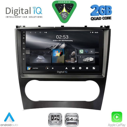 Digital IQ Car Audio System for Mercedes-Benz CLK Class 2004-2008 (Bluetooth/USB/WiFi/GPS/Apple-Carplay/Android-Auto) with Touch Screen 9"