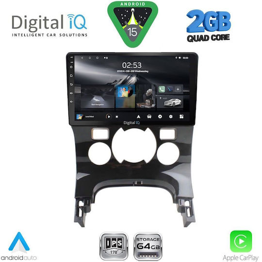 Digital IQ Car Audio System for Peugeot 3008 2008-2016 with Clima (Bluetooth/USB/WiFi/GPS/Apple-Carplay/Android-Auto) with Touch Screen 9"