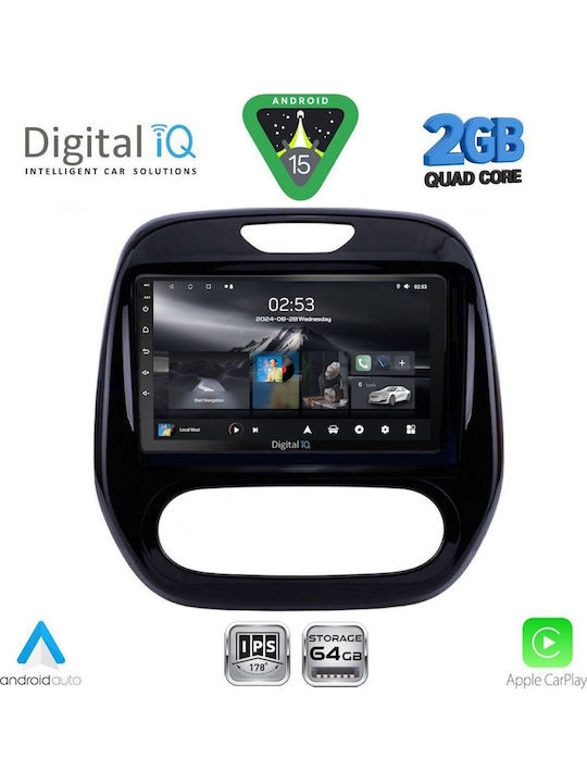 Digital IQ Car Audio System for Renault Captur 2013-2019 (Bluetooth/USB/WiFi/GPS/Apple-Carplay/Android-Auto) with Touch Screen 9"