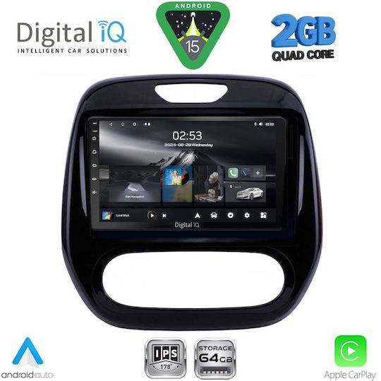 Digital IQ Car Audio System for Renault Captur 2013-2019 (Bluetooth/USB/WiFi/GPS/Apple-Carplay/Android-Auto) with Touch Screen 9"