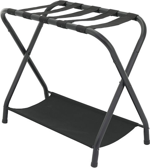 Metallic Foldable Hotel Luggage Rack Black Foldable